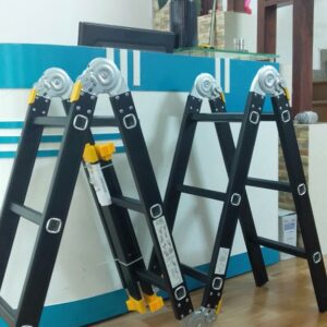 Thang nhôm chữ m 3,7m sơn tĩnh điện màu đen