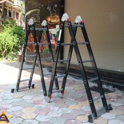 Thang nhôm chữ m 5,8m màu đen sơn tĩnh điện Nhật Bản