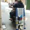 Thang nhôm rút đơn 5m màu xanh