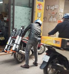 Thang nhôm rút đôi 64ai chữ a 3,2m bánh xe - Ảnh 9