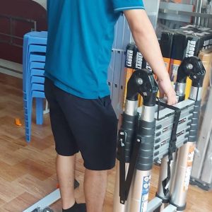 Thang nhôm rút đôi 64ai chữ a 3,2m bánh xe - Ảnh 6