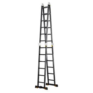 Thang nhôm chữ m 6,8m NINDA đen chân thẳng