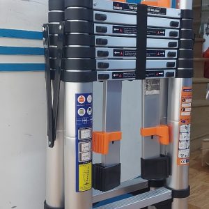 Thang nhôm rút đôi 64ai chữ a 3,2m bánh xe