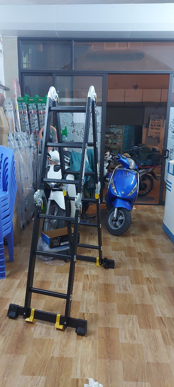 Thang nhôm chữ m 3,7m NINDA chân thẳng - Ảnh 6