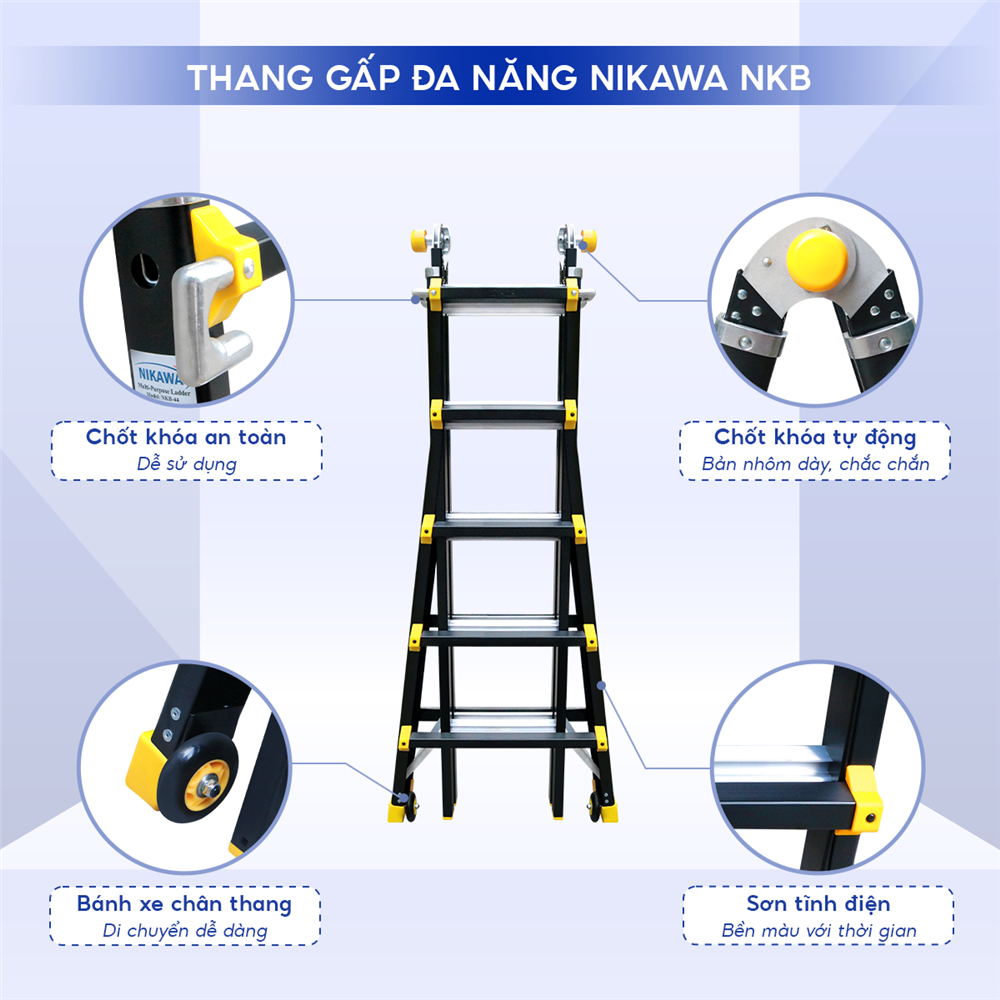 Thang nhôm gấp đa năng NIKAWA NKB-48 - Ảnh 3