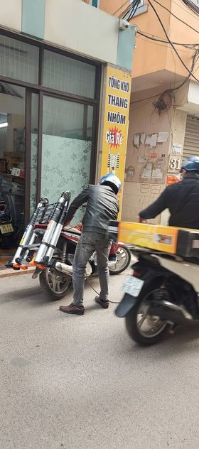 Thang nhôm rút đôi 80AI bánh xe - Ảnh 6