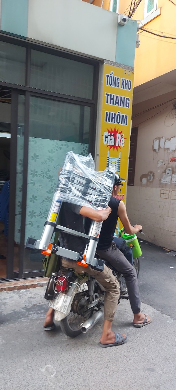 Thang nhôm rút đôi 80AI bánh xe - Ảnh 7
